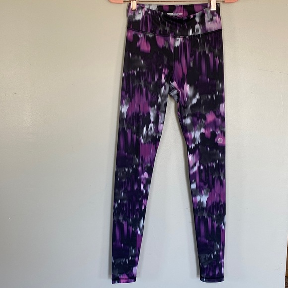 Express EXP Core Performance Pattern Leggings - Purple, Black, White - XS - Picture 1 of 9